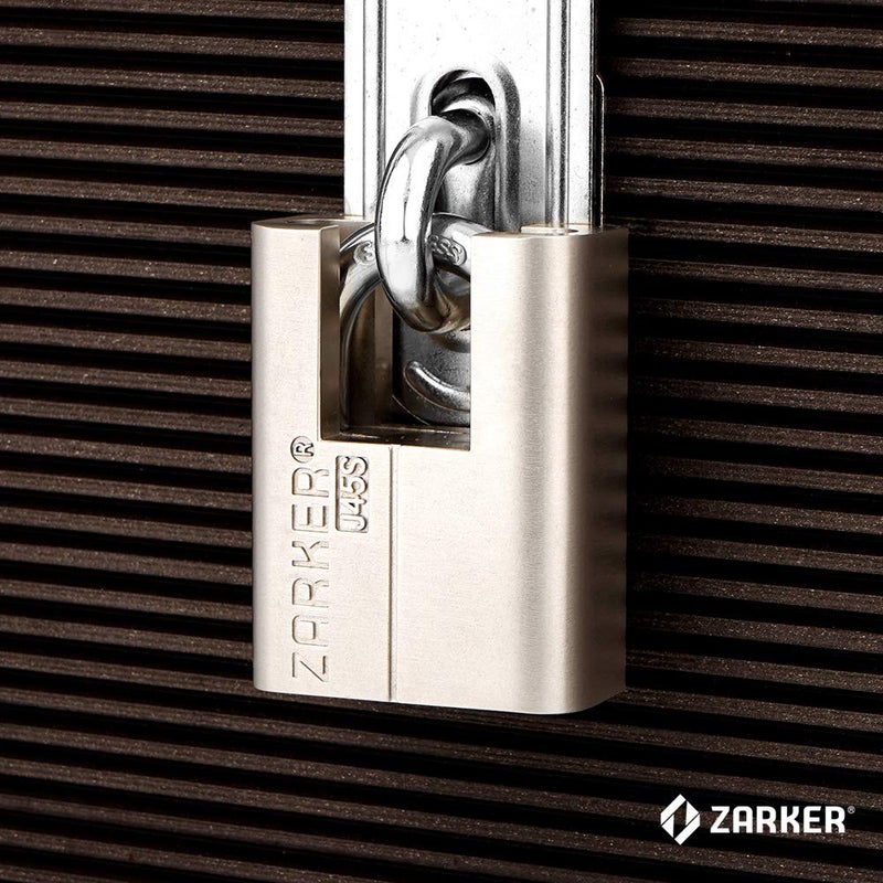 Zarker J45S keyed Alike Padlocks, Heavy Duty Stainless Steel Shackle Lock, 12 Keys, Waterproof and Rustproof Storage, Warehouses, Garage, Outdoors, 4-Pack - Image 4